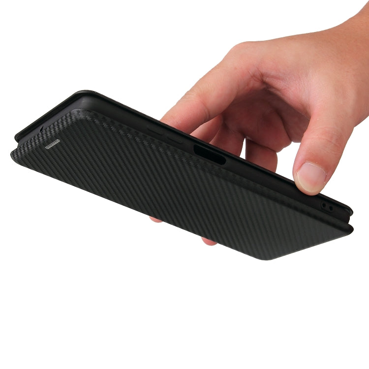 For Blackview A100 Carbon Fiber Texture Horizontal Flip TPU + PC + PU Leather Case with Card Slot(Black)