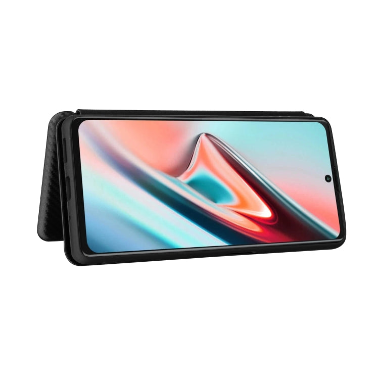 For Blackview A100 Carbon Fiber Texture Horizontal Flip TPU + PC + PU Leather Case with Card Slot(Black)