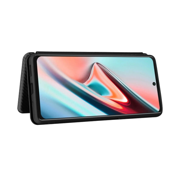 For Blackview A100 Carbon Fiber Texture Horizontal Flip TPU + PC + PU Leather Case with Card Slot(Black)