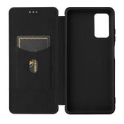 For Blackview A100 Carbon Fiber Texture Horizontal Flip TPU + PC + PU Leather Case with Card Slot(Black)