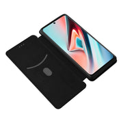 For Blackview A100 Carbon Fiber Texture Horizontal Flip TPU + PC + PU Leather Case with Card Slot(Black)