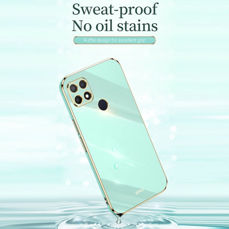 For OPPO A15 XINLI Straight Edge 6D Electroplate TPU Phone Case(Black)