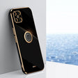 For Huawei nova 8 SE XINLI Straight Edge 6D Electroplate TPU Phone Case with Ring Holder(Black) - Huawei Cases by XINLI | Online Shopping South Africa | PMC TechLife | Buy Now Pay Later Mobicred