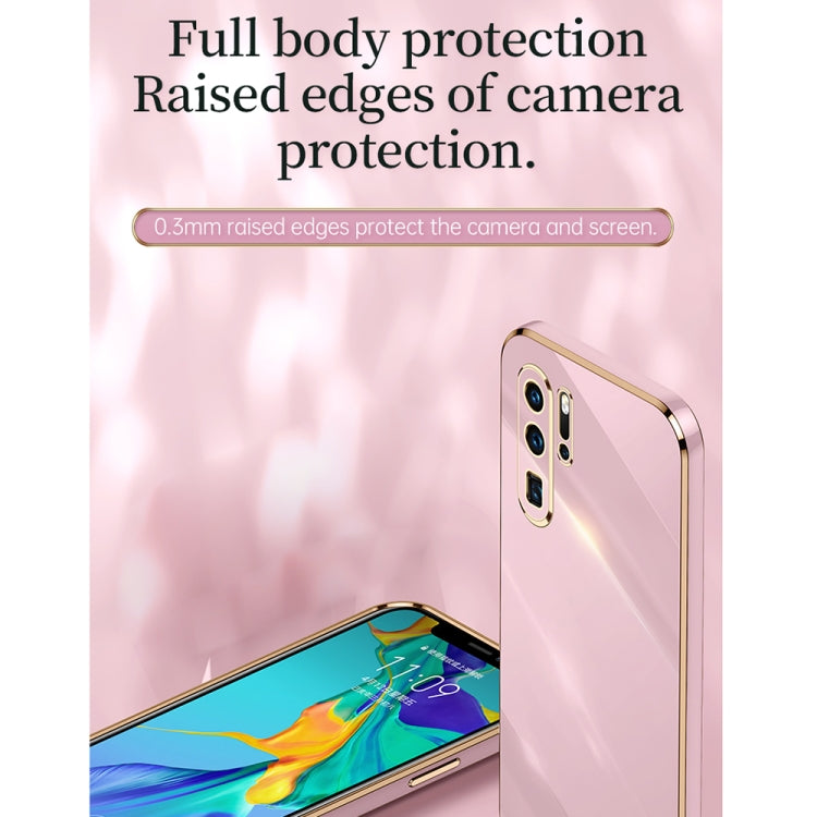 For Huawei P30 Pro XINLI Straight Edge 6D Electroplate TPU Phone Case with Ring Holder(Celestial Blue)