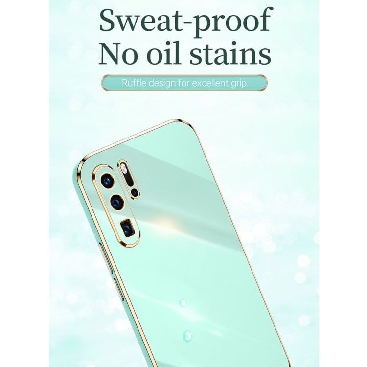 For Huawei P30 Pro XINLI Straight Edge 6D Electroplate TPU Phone Case with Ring Holder(Celestial Blue)