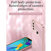 For Huawei P30 Lite XINLI Straight Edge 6D Electroplate TPU Phone Case with Ring Holder(Black)