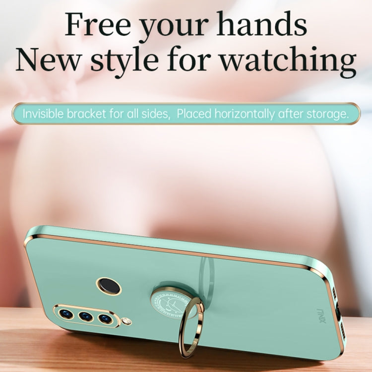 For Huawei P30 Lite XINLI Straight Edge 6D Electroplate TPU Phone Case with Ring Holder(Black)