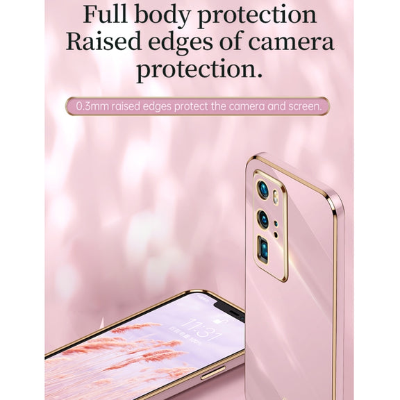 For Huawei P40 Pro XINLI Straight Edge 6D Electroplate TPU Phone Case with Ring Holder(Black)