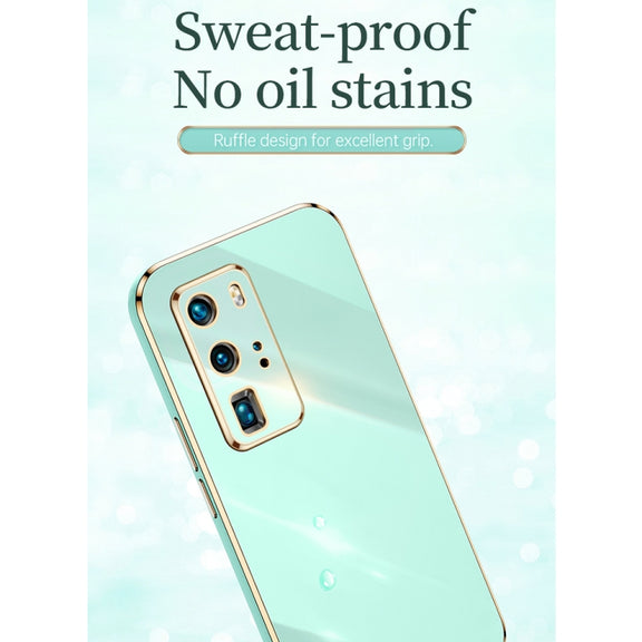 For Huawei P40 Pro XINLI Straight Edge 6D Electroplate TPU Phone Case with Ring Holder(Black)
