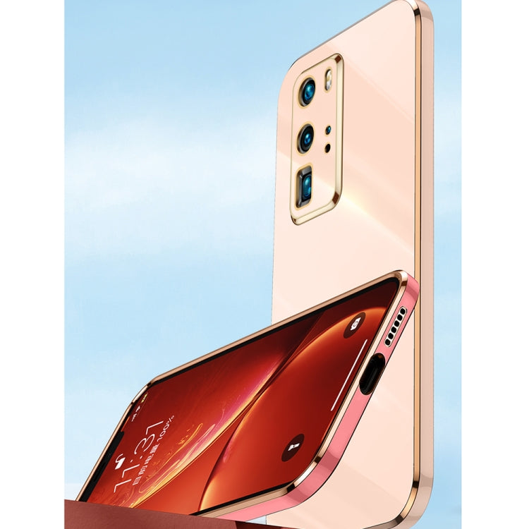 For Huawei P40 Pro XINLI Straight Edge 6D Electroplate TPU Phone Case with Ring Holder(Black)