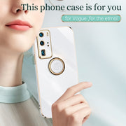 For Huawei P40 Pro XINLI Straight Edge 6D Electroplate TPU Phone Case with Ring Holder(Black)