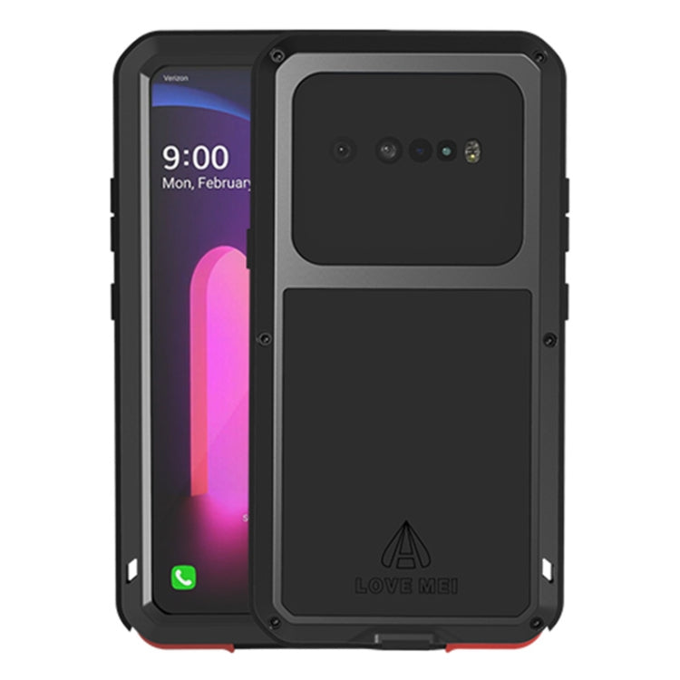 For LG V60 ThinQ 5G LOVE MEI Metal Shockproof Water-resistant Dustproof Protective Case with Glass(Black)