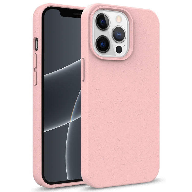 For iPhone 13 Pro Starry Series Shockproof Straw Material + TPU Protective Case (Pink)