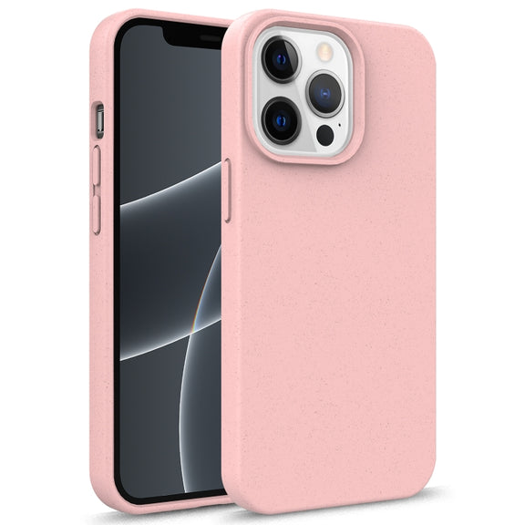 For iPhone 13 Pro Starry Series Shockproof Straw Material + TPU Protective Case (Pink)