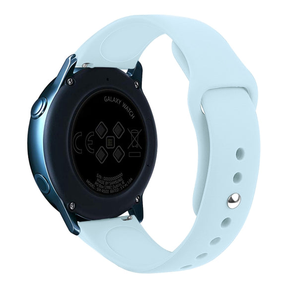 For Samsung Galaxy Watch Active2 Bluetooth Version 44mm Smart Watch Solid Color Silicone Watch Band, Size:L (Light Blue)