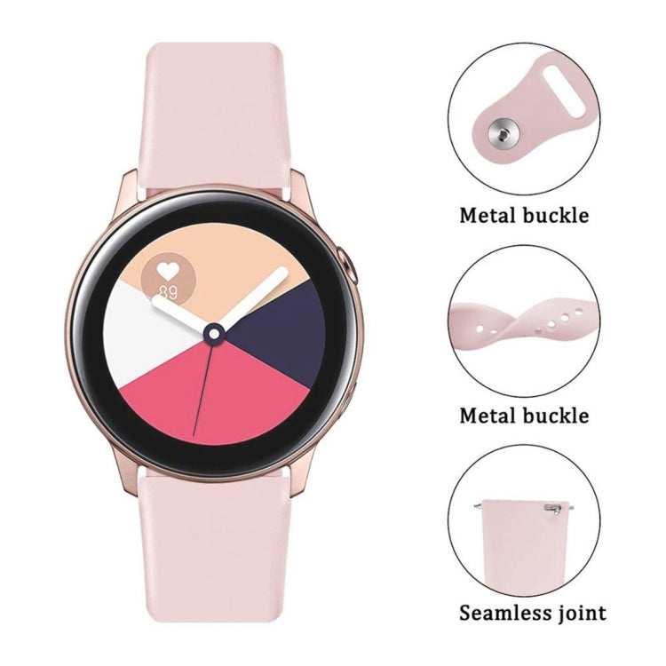 For Samsung Galaxy Watch Active2 Bluetooth Version 44mm Smart Watch Solid Color Silicone Watch Band, Size:L (Light Blue)