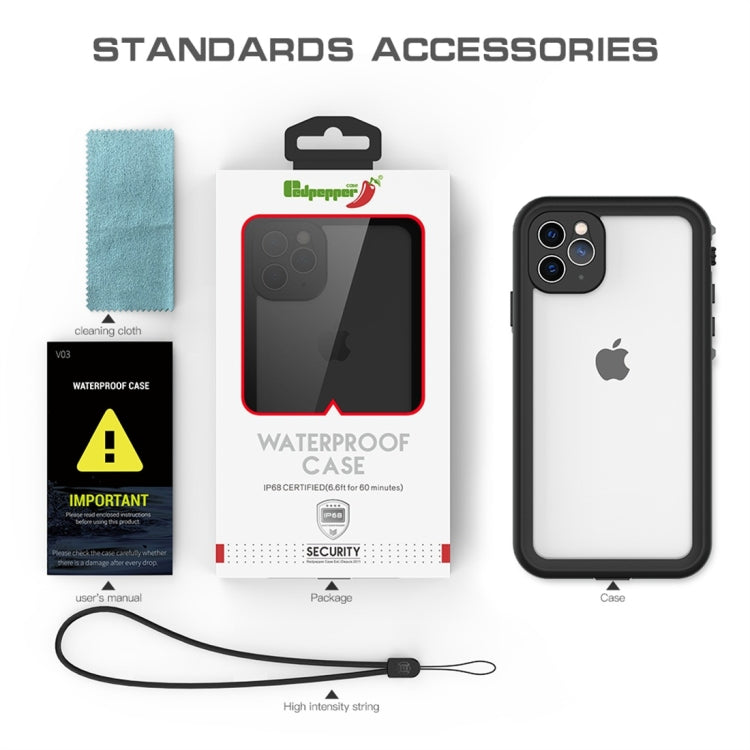 For iPhone 11 Pro Max RedPepper Shockproof Water-resistant PC + TPU Protective Case(Black)