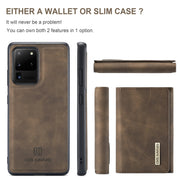 For Samsung Galaxy S20 Ultra DG.MING M1 Series 3-Fold Multi Card Wallet  Back Cover Shockproof Case with Holder Function(Coffee)
