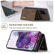 For Samsung Galaxy S20 Ultra DG.MING M1 Series 3-Fold Multi Card Wallet  Back Cover Shockproof Case with Holder Function(Coffee)