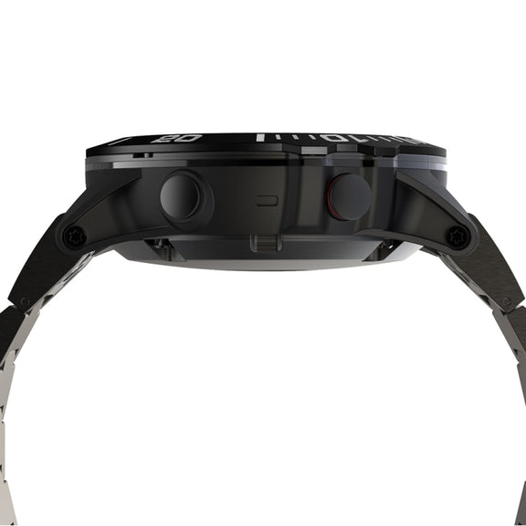Compatible with Garmin Fenix 5X/5X Plus Smart Watch Steel Bezel Ring, A Version(Black Ring White Letter)