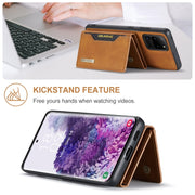 For Samsung Galaxy S20 Ultra DG.MING M2 Series 3-Fold Multi Card Bag Back Cover Shockproof Case with Wallet & Holder Function(Brown)
