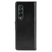 For Samsung Galaxy Z Fold3 5G Crazy Horse Texture Horizontal Flip Leather Case with Holder & Card Slots & Lanyard(Black)