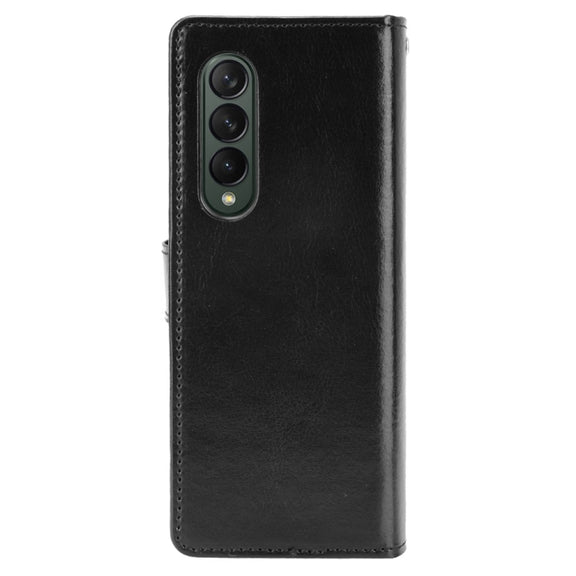 For Samsung Galaxy Z Fold3 5G Crazy Horse Texture Horizontal Flip Leather Case with Holder & Card Slots & Lanyard(Black)
