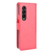 For Samsung Galaxy Z Fold3 5G Crazy Horse Texture Horizontal Flip Leather Case with Holder & Card Slots & Lanyard(Red)