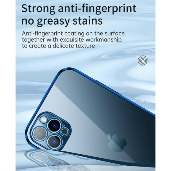 For iPhone 13 Pro Max SULADA Elastic Silicone Edge Frame + TPU All-inclusive Anti-fall Case (Blue)