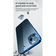 For iPhone 13 Pro Max SULADA Elastic Silicone Edge Frame + TPU All-inclusive Anti-fall Case (Blue)
