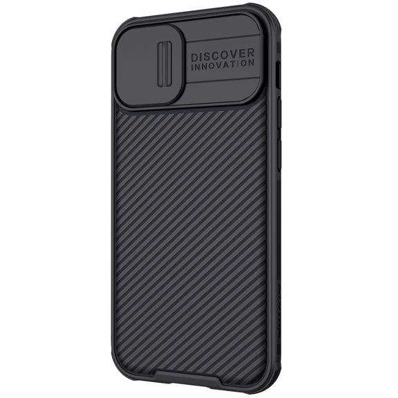 For iPhone 13 NILLKIN Black Mirror Pro Series Camshield Full Coverage Dust-proof Scratch Resistant Phone Case(Black)