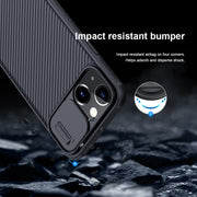 For iPhone 13 NILLKIN Black Mirror Pro Series Camshield Full Coverage Dust-proof Scratch Resistant Phone Case(Black)