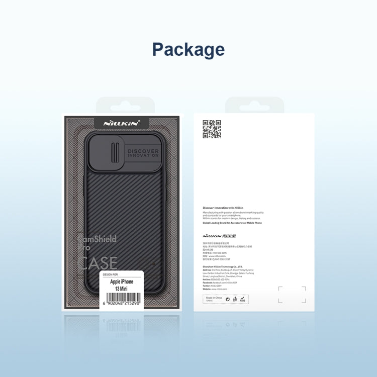 For iPhone 13 NILLKIN Black Mirror Pro Series Camshield Full Coverage Dust-proof Scratch Resistant Phone Case(Black)
