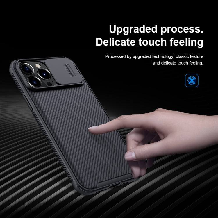 For iPhone 13 Pro NILLKIN Black Mirror Pro Series Camshield Full Coverage Dust-proof Scratch Resistant Phone Case (Black)