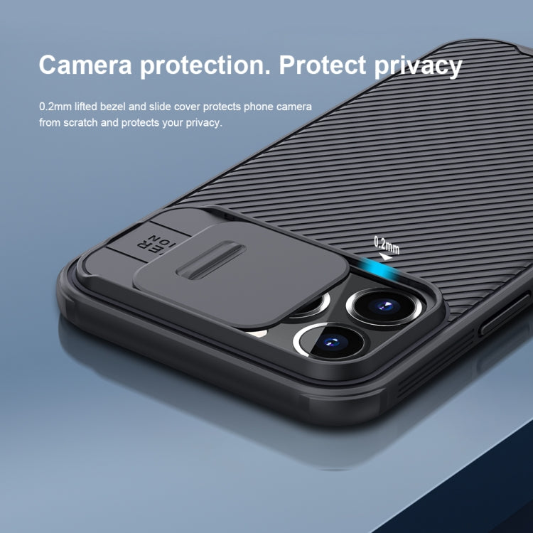 For iPhone 13 Pro NILLKIN Black Mirror Pro Series Camshield Full Coverage Dust-proof Scratch Resistant Phone Case (Black)