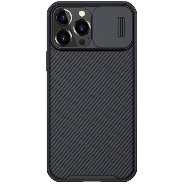 For iPhone 13 Pro Max NILLKIN Black Mirror Pro Series Camshield Full Coverage Dust-proof Scratch Resistant Phone Case (Black)