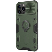 For iPhone 13 Pro Max NILLKIN Shockproof CamShield Armor Protective Case with Invisible Ring Holder (Green)