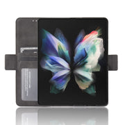 For Samsung Galaxy Z Fold3 5G Skin Feel Calf Pattern Horizontal Flip Leather Case with Holder & Card Slots & Photo Frame(Black)
