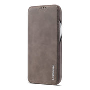 For iPhone 13 LC.IMEEKE Hon Ancient Series Horizontal Flip Leather Case with Holder & Card Slot(Coffee)