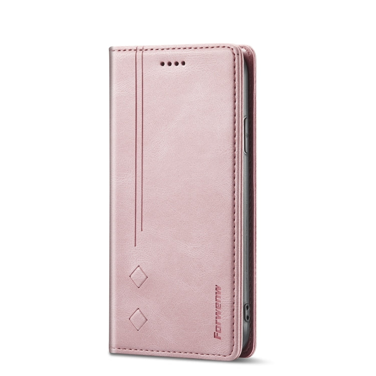 For iPhone 11 Forwenw F2 Series Magnetic Horizontal Flip Leather Case with Holder & Card Slots & Wallet (Rose Gold)