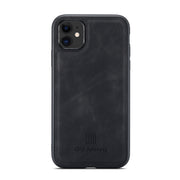 DG.MING M1 Series 3-Fold Multi Card Wallet  Back Cover Shockproof Case with Holder Function For iPhone 11(Black)