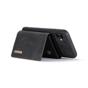 DG.MING M1 Series 3-Fold Multi Card Wallet  Back Cover Shockproof Case with Holder Function For iPhone 11(Black)