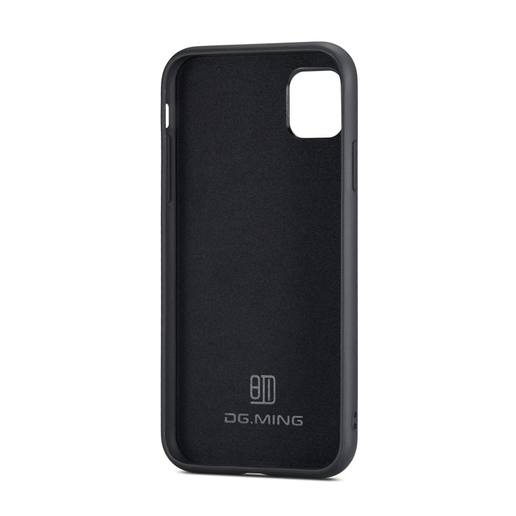 DG.MING M1 Series 3-Fold Multi Card Wallet  Back Cover Shockproof Case with Holder Function For iPhone 11(Black)