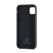 DG.MING M1 Series 3-Fold Multi Card Wallet  Back Cover Shockproof Case with Holder Function For iPhone 11(Black)