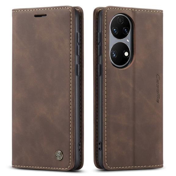 CaseMe 013 Multifunctional Horizontal Flip Leather Case with Holder & Card Slot & Wallet For Huawei P50(Coffee)