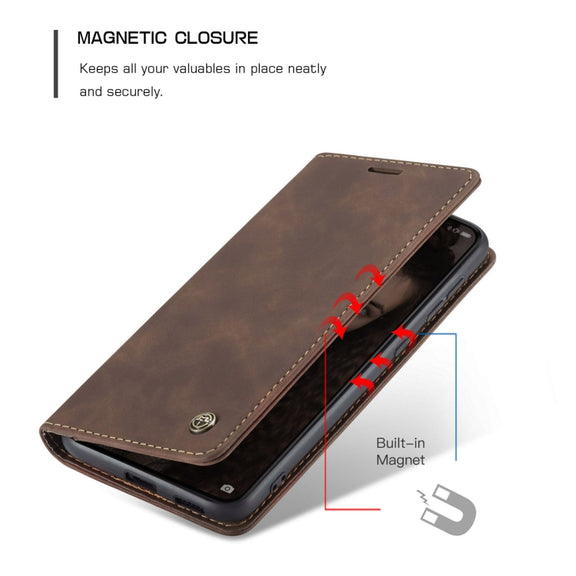 CaseMe 013 Multifunctional Horizontal Flip Leather Case with Holder & Card Slot & Wallet For Huawei P50(Coffee)