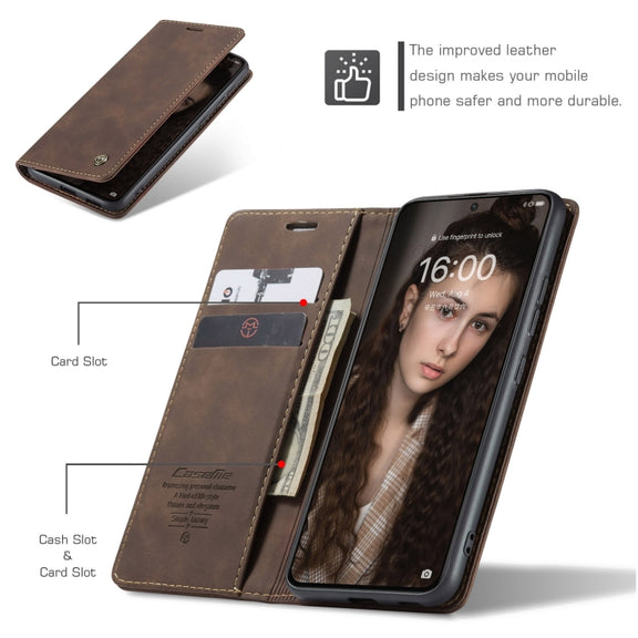CaseMe 013 Multifunctional Horizontal Flip Leather Case with Holder & Card Slot & Wallet For Huawei P50(Coffee)