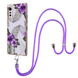 For LG Velvet 4G / Velvet 5G / G9 Electroplating Pattern IMD TPU Shockproof Case with Neck Lanyard(Purple Flower) - LG Cases by PMC TechLife | Online Shopping South Africa | PMC TechLife | Buy Now Pay Later Mobicred