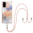 For Samsung Galaxy S20 Electroplating Pattern IMD TPU Shockproof Case with Neck Lanyard(Milky Way White Marble) - free shipping - PMC TechLife - Order now!