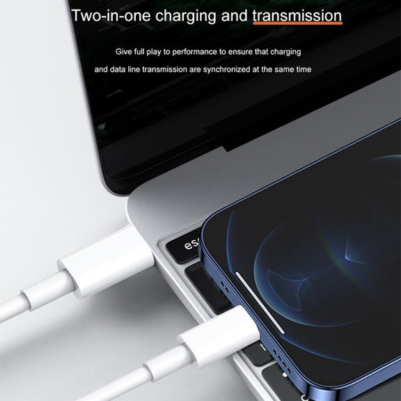12W 5V/2A USB-C / Type-C to 8 Pin PD Fast Charging Cable for iPhone, iPad, Cable Length: 1m